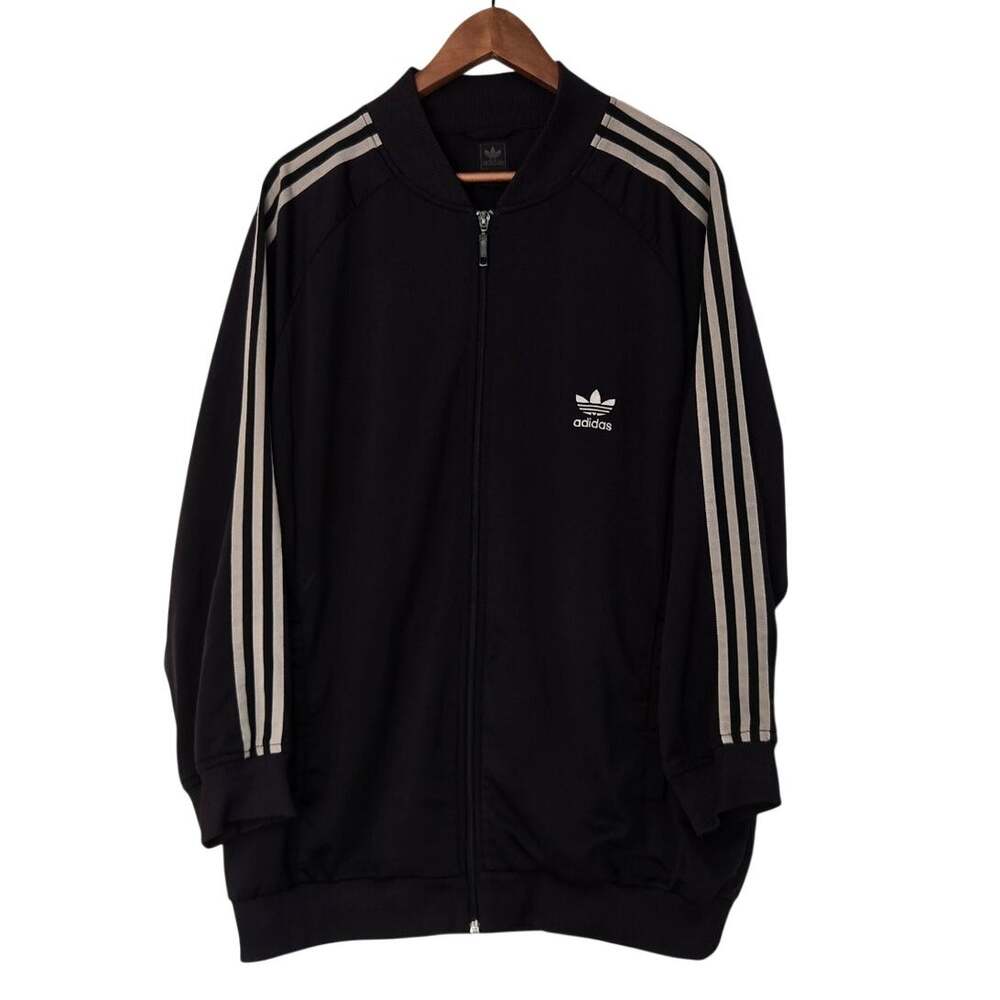 Vintage 90s Adidas Trefoil Black Gray Track Jacket M Retro Tag Blokecore Vintage
